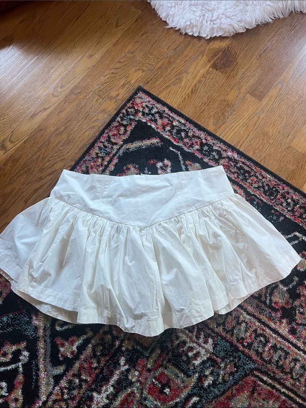 Maeve White Tiered Mini Skirt